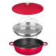 Sitram 716946 Sauteuse cocotte 6-en-1 Ø28 cm fonte aluminium effet pierre sans PFOA, vapeur, rôtissoire, induction & four