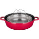 Sitram 716946 Sauteuse cocotte 6-en-1 Ø28 cm fonte aluminium effet pierre sans PFOA, vapeur, rôtissoire, induction & four