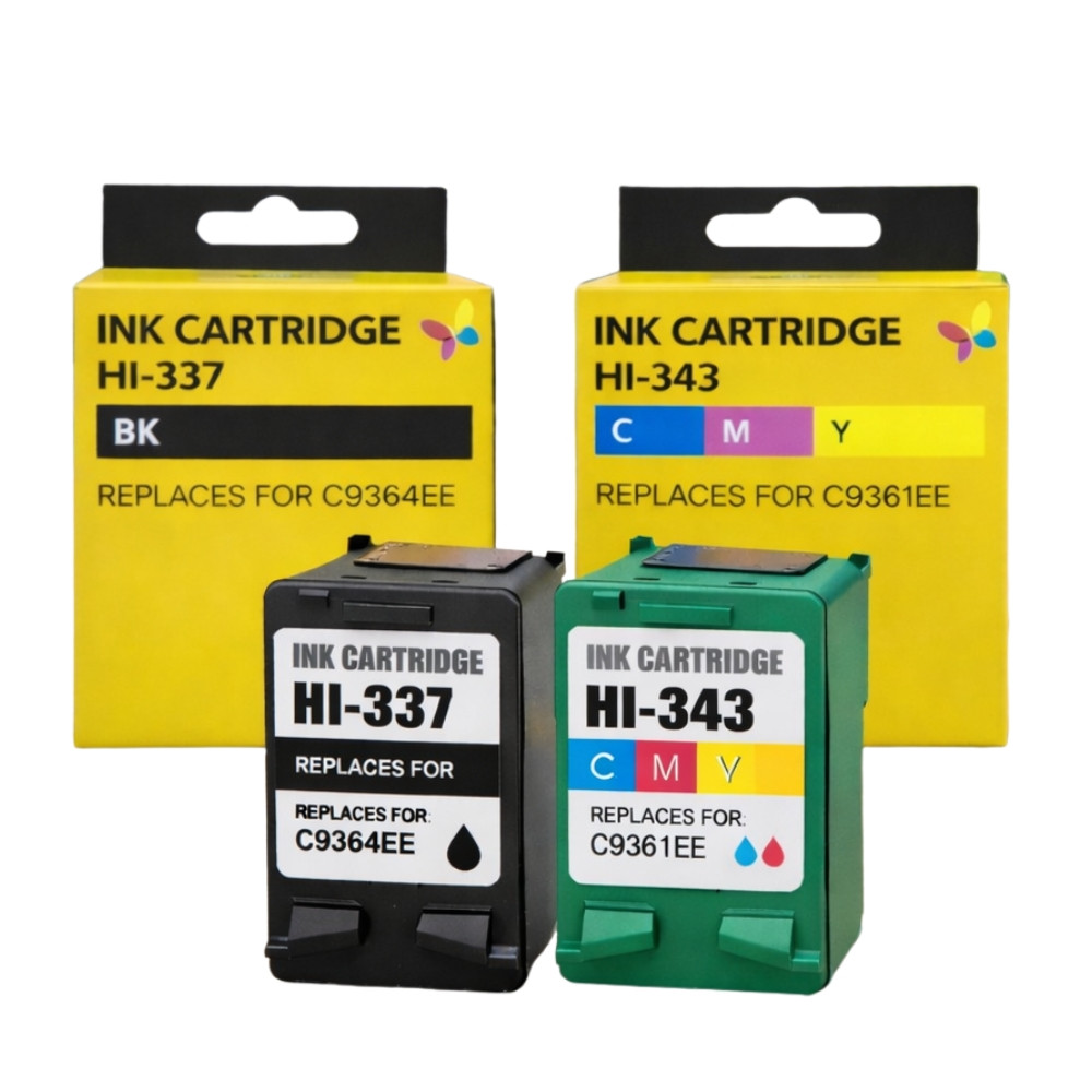 Cartouches Compatibles HP 337 343 Imprimantes Deskjet 6940 à 6983 & OfficeJet 6304 à 6318 & PhotoSmart 2571 à 8053 & PSC 4180
