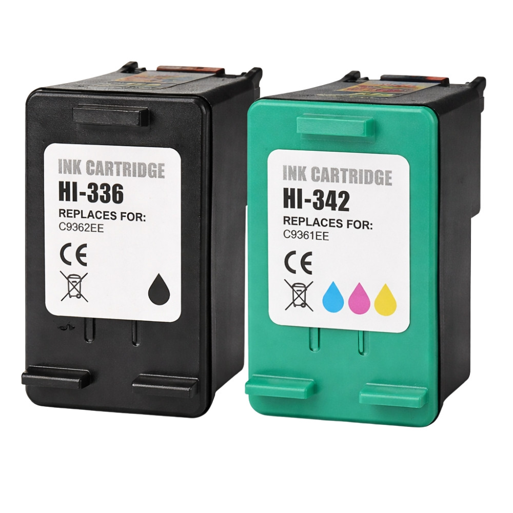 Pack de Cartouches Compatibles HP 336 & 342 pour Deskjet, OfficeJet, PhotoSmart et PSC
