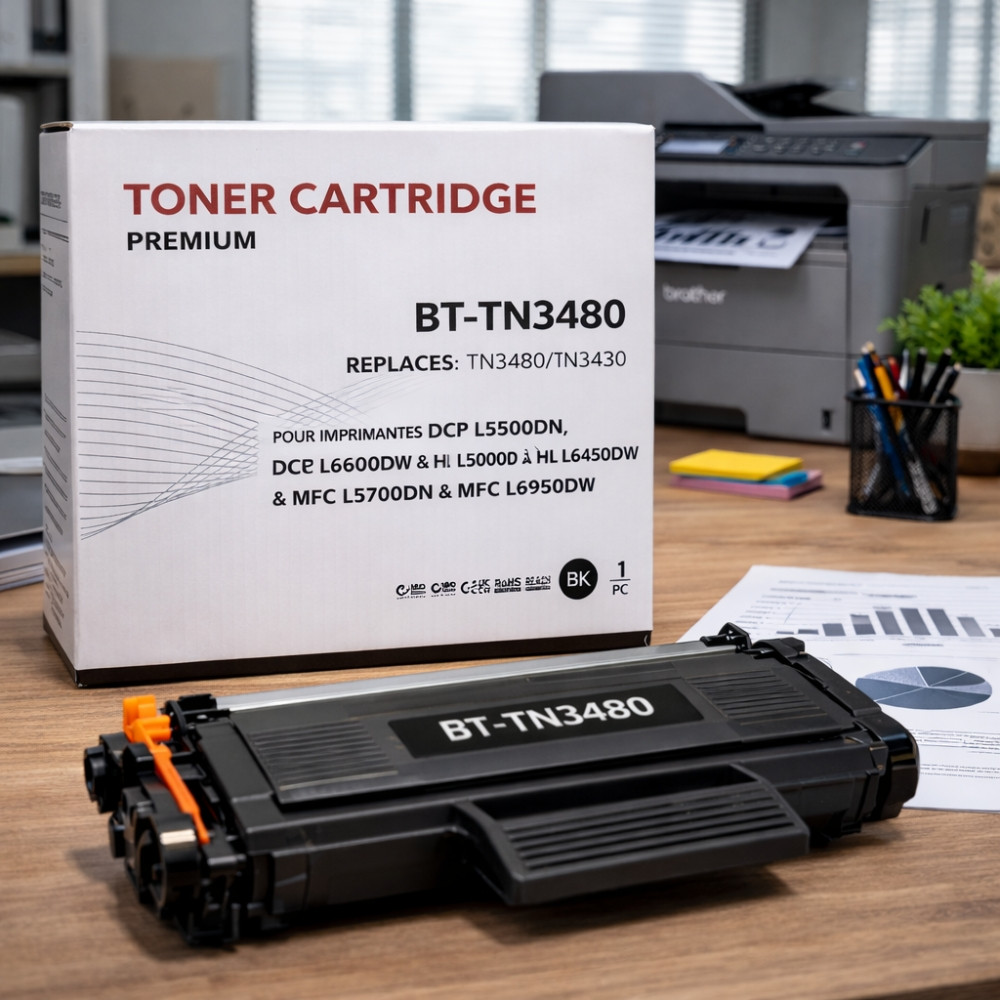 1 Toner Compatibles BROTHER TN3480-TN3430 Imprimantes DCP L5500DN/DCP L6600DW/HL L5000D à HL L6450DW/MFC L5700DN à MFC L6950DW