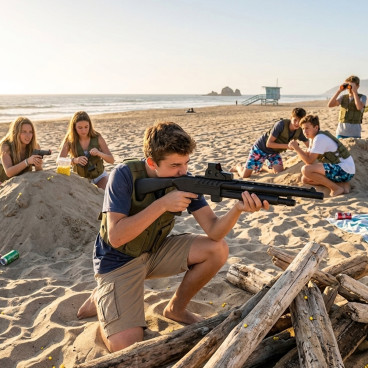 Fusil &agrave; Pompe &agrave; Billes 44 cm &ndash; R&eacute;plique Ludique 0,25 J avec 18 Billes