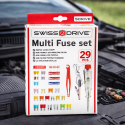 Boîte 27 Fusibles Auto SWISS DRIVE 2A à 75A avec Pince et Testeur 12V – Kit Complet Indispensable pour Véhicule