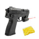 Pistolet à billes 15 cm avec laser – 0,11 J – 18 billes incluses