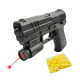Pistolet à billes 15 cm avec laser – 0,11 J – 18 billes incluses