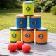 Jeu de Chamboule Tout en Mousse avec Balles et Cibles Souples – Jeu d’Adresse pour Enfants, Intérieur et Extérieur