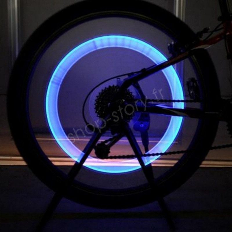 Lot de 2 Valves à LED - Pour Roues de Vélo / Moto / Voiture