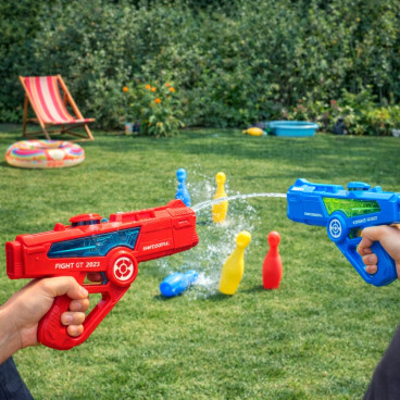 Pistolet &agrave; Eau &Eacute;lectrique 36 cm Longue Port&eacute;e &ndash; Lanceur d&rsquo;Eau Automatique Piscine et Plage, Couleur Al&eacute;atoire Bleu ou Rouge