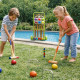 Jeu de Croquet Complet en Bois pour 6 Joueurs avec Chariot de Transport Arceaux Maillets et Boules – Jeu de Jardin avec Rangemen