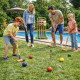 Jeu de Croquet Complet en Bois pour 6 Joueurs avec Chariot de Transport Arceaux Maillets et Boules – Jeu de Jardin avec Rangemen