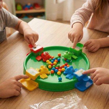 Jeu de Soci&eacute;t&eacute; Grenouille Mange Tout avec Billes 31cm &ndash; Jeu Familial Fun pour Enfants