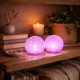 Lot de 2 Boules Lumineuses LED 8 cm Effet Cristal avec Changement de Couleurs Automatique – Veilleuses Décoratives pour Chambre