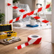 Lot de 2 Rubans de Signalisation Rouge Blanc 50mm x 100M GEKO – Ruban de Balisage et Délimitation de Zones