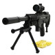 Fusil à billes 81 cm avec trépied et lunette factice – 0.5J, 18 billes incluses