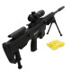 Fusil à billes 81 cm avec trépied et lunette factice – 0.5J, 18 billes incluses