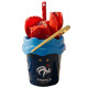 Seau de Plage Garni avec Pelle, Râteau et 2 Étoiles – Produit Officiel Équipe de France FFF, Jeu de Sable pour Enfants