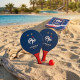 Raquette de Plage 37 cm avec Balle Rouge – Produit Officiel Équipe de France FFF, Plage & Jardin