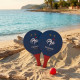 Raquette de Plage 37 cm avec Balle Rouge – Produit Officiel Équipe de France FFF, Plage & Jardin