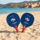 Raquette de Plage 37 cm avec Balle Rouge – Produit Officiel Équipe de France FFF, Plage & Jardin