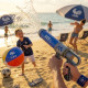 Pistolet Pompe à Eau 40 cm – Produit Officiel Équipe de France FFF, Lanceur d’Eau pour Jeux de Piscine et Plage