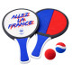 Raquette de Plage 32 cm Double Face avec 2 Balles Jeu Extérieur – Produit Officiel Équipe de France FFF, Plage et Jardin