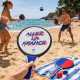 Raquette de Plage 32 cm Double Face avec 2 Balles Jeu Extérieur – Produit Officiel Équipe de France FFF, Plage et Jardin