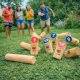 Jeu de Quilles Finlandaises en Bois – Produit Officiel Équipe de France FFF, Jeu d’Adresse en Plein Air pour Jardin