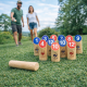 Jeu de Quilles Finlandaises en Bois – Produit Officiel Équipe de France FFF, Jeu d’Adresse en Plein Air pour Jardin