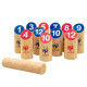 Jeu de Quilles Finlandaises en Bois – Produit Officiel Équipe de France FFF, Jeu d’Adresse en Plein Air pour Jardin