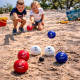 Set de 6 Boules de Pétanque pour Enfants Bleu Blanc Rouge – Produit Officiel Équipe de France FFF, Jeu d’Adresse pour Jardin