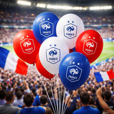 Lot de 20 Ballons Gonflables Bleu Blanc Rouge &ndash; Produit Officiel &Eacute;quipe de France FFF, Ballons Supporter Match et D&eacute;coration