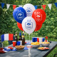 Lot de 20 Ballons Gonflables Bleu Blanc Rouge – Produit Officiel Équipe de France FFF, Ballons Supporter Match et Décoration