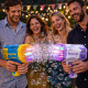 Pistolet à Bulles LED 69 Sorties Bazooka Lumineux pour Enfants – Machine à Bulles pour Jeux Extérieur Bleu et Jaune