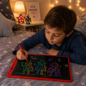 Tablette Graphique LCD 12 Pouces Couleur Enfant Effaçable Écran Écriture et Dessin – Ardoise Magique Portable Rouge 30cm