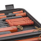 Malette Barbecue 18 Pièces Ustensiles en Acier Inoxydable Bois et Polyéthylène – Kit BBQ Complet