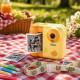 Appareil Photo Enfant Impression Instantanée 48 MP Vidéo 1080p Écran 2,4 Pouces 3 Rouleaux – Jeux et Lecteur Audio Jaune Orange