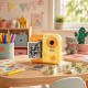 Appareil Photo Enfant Impression Instantanée 48 MP Vidéo 1080p Écran 2,4 Pouces 3 Rouleaux – Jeux et Lecteur Audio Jaune Orange