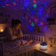 Veilleuse Projecteur Effets Lumineux 2 en 1 Ciel Étoilé et Océan – Lampe de Nuit Enfant Colorée avec 2 Globes Interchangeables