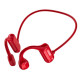 Casque à Conduction Osseuse Bluetooth 5.2 Rouge – Écouteurs Oreilles Libres pour Musique et Appels, Design Sport