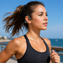 Casque à Conduction Osseuse Bluetooth 5.2 Noir – Écouteurs Oreilles Libres pour Musique et Appels, Design Sport