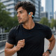 Casque à Conduction Osseuse Bluetooth 5.2 Bleu – Écouteurs Oreilles Libres pour Musique et Appels, Design Sport