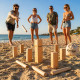 Jeu de Kubb en Bois 21 Pièces pour 2 à 12 Joueurs avec Filet de Rangement – Jeu d’Extérieur d’Adresse pour Jardin