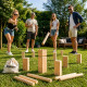 Jeu de Kubb en Bois 21 Pièces pour 2 à 12 Joueurs avec Filet de Rangement – Jeu d’Extérieur d’Adresse pour Jardin