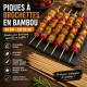 Set de 90 Piques à Brochettes en Bambou 40 cm pour Barbecue et Apéritif – Bâtonnets de Cuisson pour Grill, Viande..