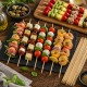 Set de 90 Piques à Brochettes en Bambou 40 cm pour Barbecue et Apéritif – Bâtonnets de Cuisson pour Grill, Viande..
