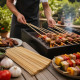 Set de 90 Piques à Brochettes en Bambou 40 cm pour Barbecue et Apéritif – Bâtonnets de Cuisson pour Grill, Viande..