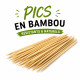 Set de 90 Piques à Brochettes en Bambou 40 cm pour Barbecue et Apéritif – Bâtonnets de Cuisson pour Grill, Viande..