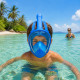 SNORKMASK-Masque de Plongée Full Face Enfant 6-12 Ans Anti-Buée Snorkeling Sangles Réglables Confortables Noir ou Bleu
