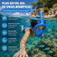 SNORKMASK-Masque de Plongée Full Face Enfant 6-12 Ans Anti-Buée Snorkeling Sangles Réglables Confortables Noir ou Bleu