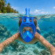 SNORKMASK-Masque de Plongée Full Face Enfant 6-12 Ans Anti-Buée Snorkeling Sangles Réglables Confortables Noir ou Bleu